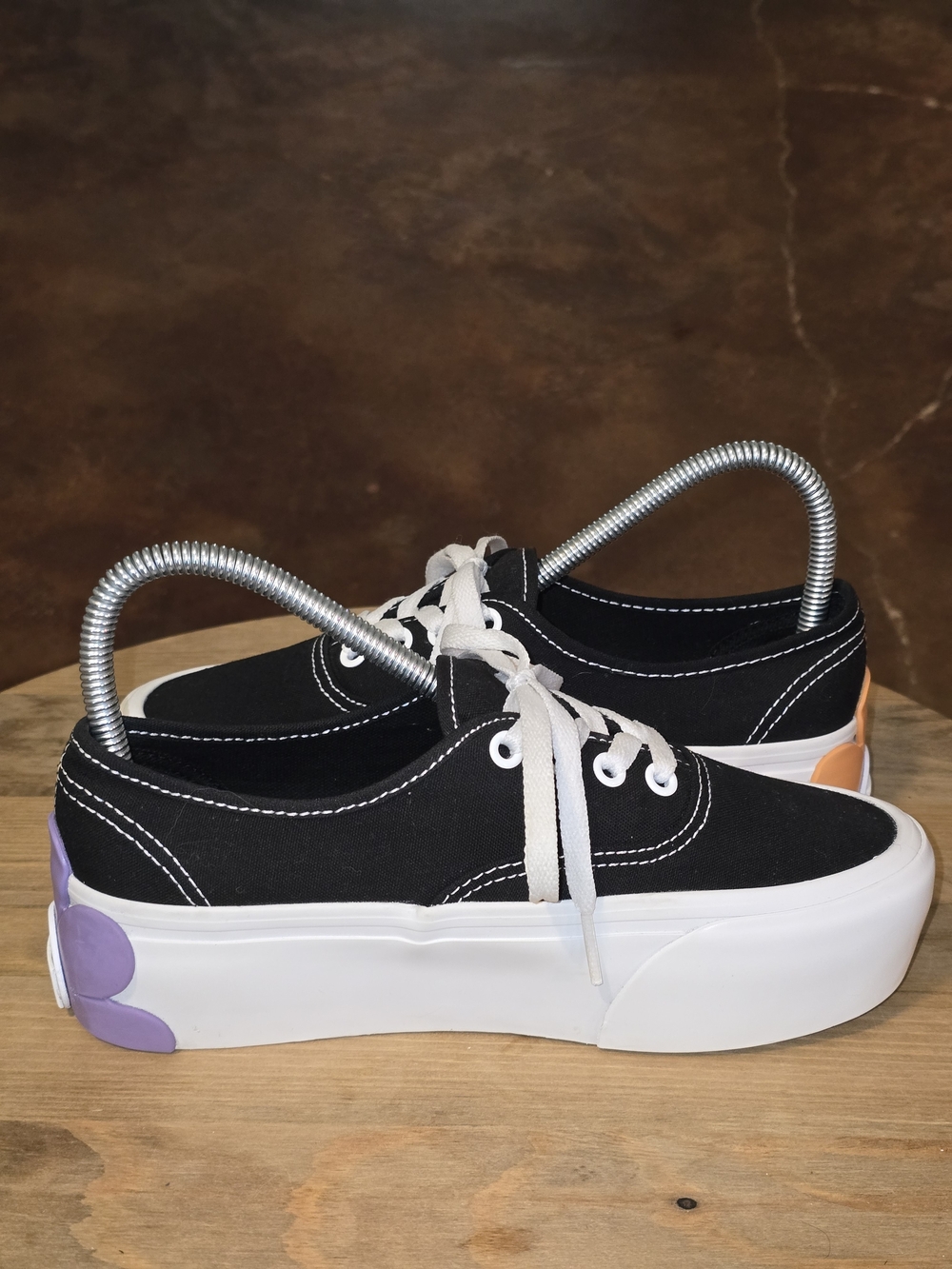 VANS Authentic Stackform OSF Platform Sneakers Black Floral Sole Women’s 6 - Picture 4 of 8